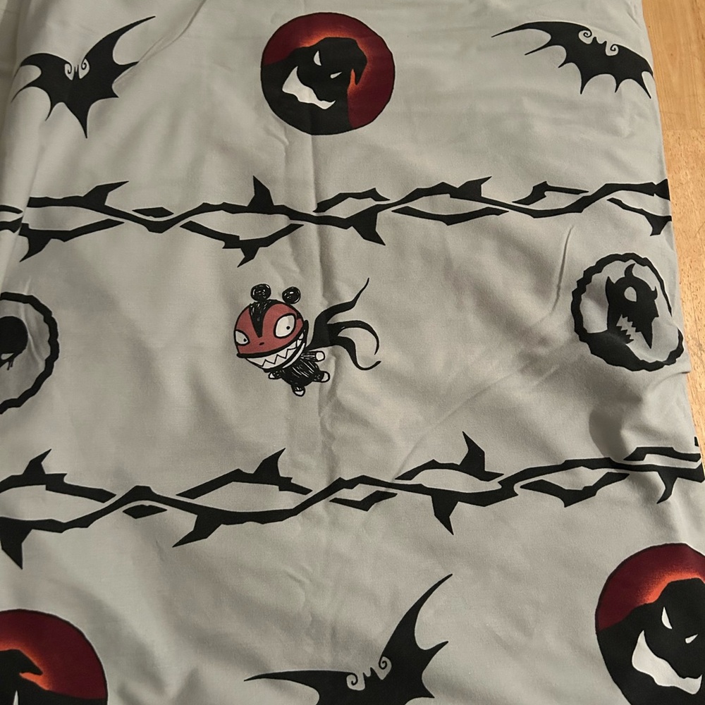 Rare the nightmare before Christmas queen flat bedsheet Oogie Boogie barbed wire